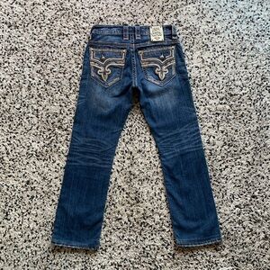 Rock Revival Jeans Moscow Straight Leg Stretch Blue Men's Size 31